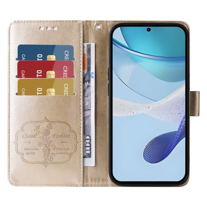 Lederhüllen Für Realme C75 Schmetterlinge Und Blumen