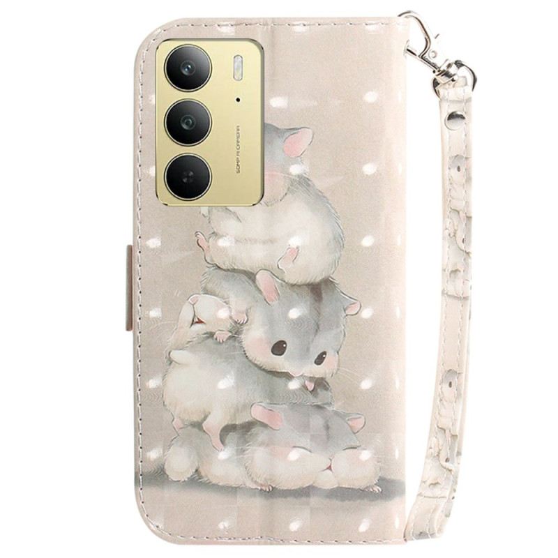 Lederhüllen Realme C75 Handyhülle Hamster-lanyard