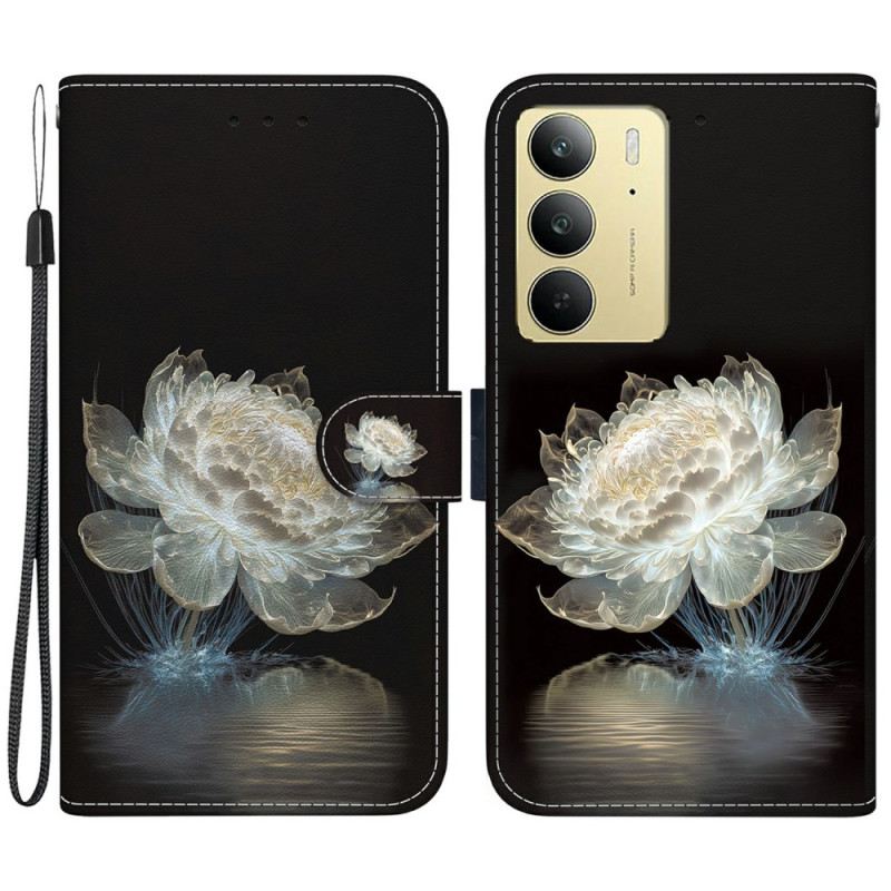 Lederhüllen Realme C75 Handyhülle Kristallpfingstrose