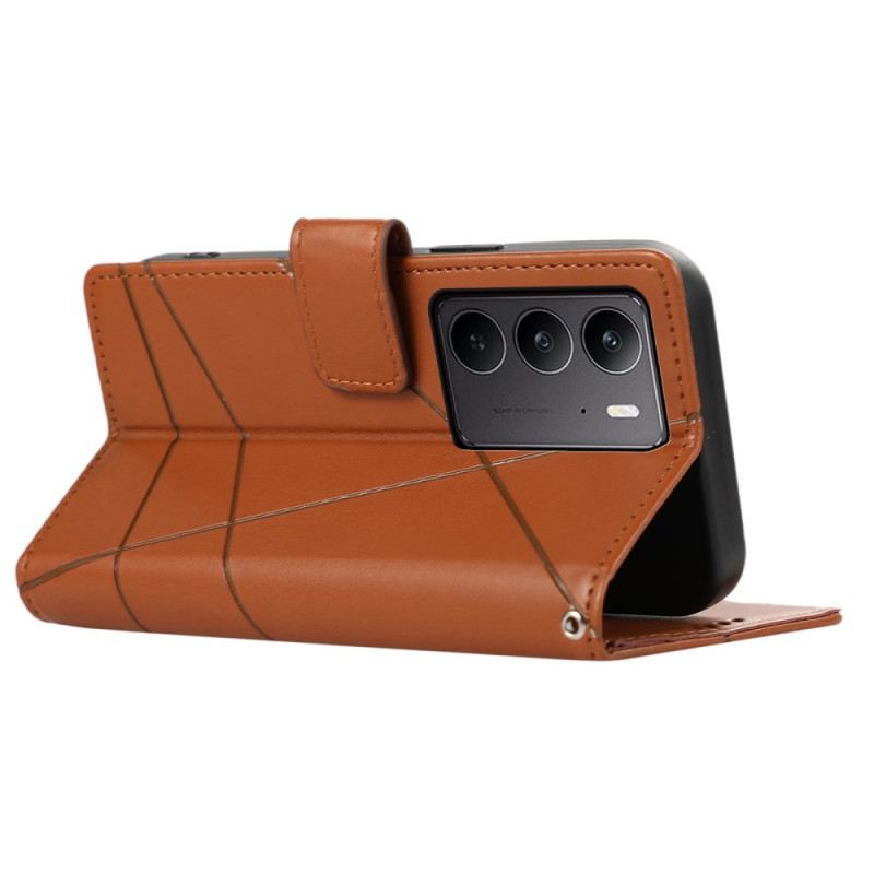 Lederhüllen Realme C75 Handyhülle Linien