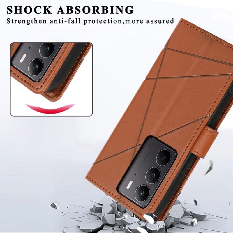 Lederhüllen Realme C75 Handyhülle Linien