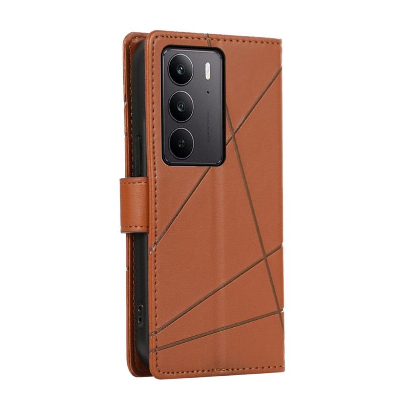 Lederhüllen Realme C75 Handyhülle Linien