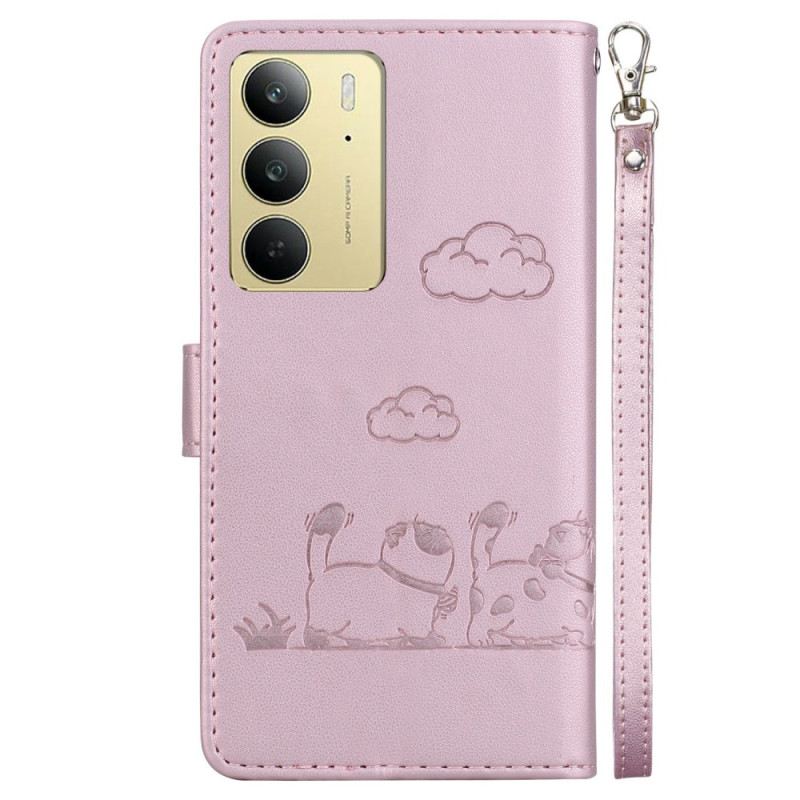 Lederhüllen Realme C75 Handyhülle Rfid-schutz Mit Katzenmotiv