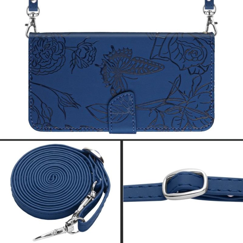 Lederhüllen Realme C75 Handyhülle Umhängetasche Mit Schmetterlingsmuster