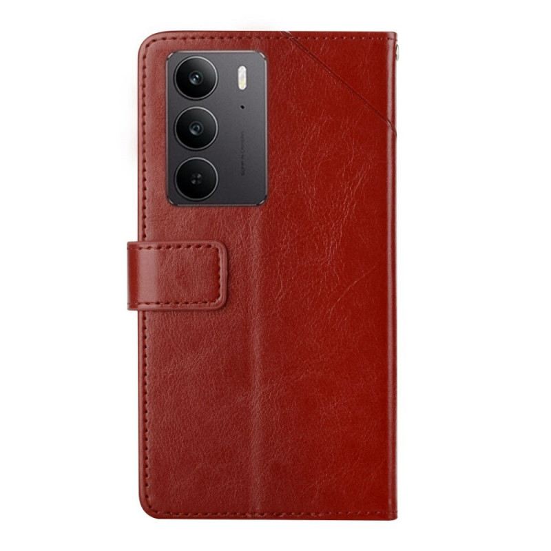 Lederhüllen Realme C75 Y-förmiger Riemen