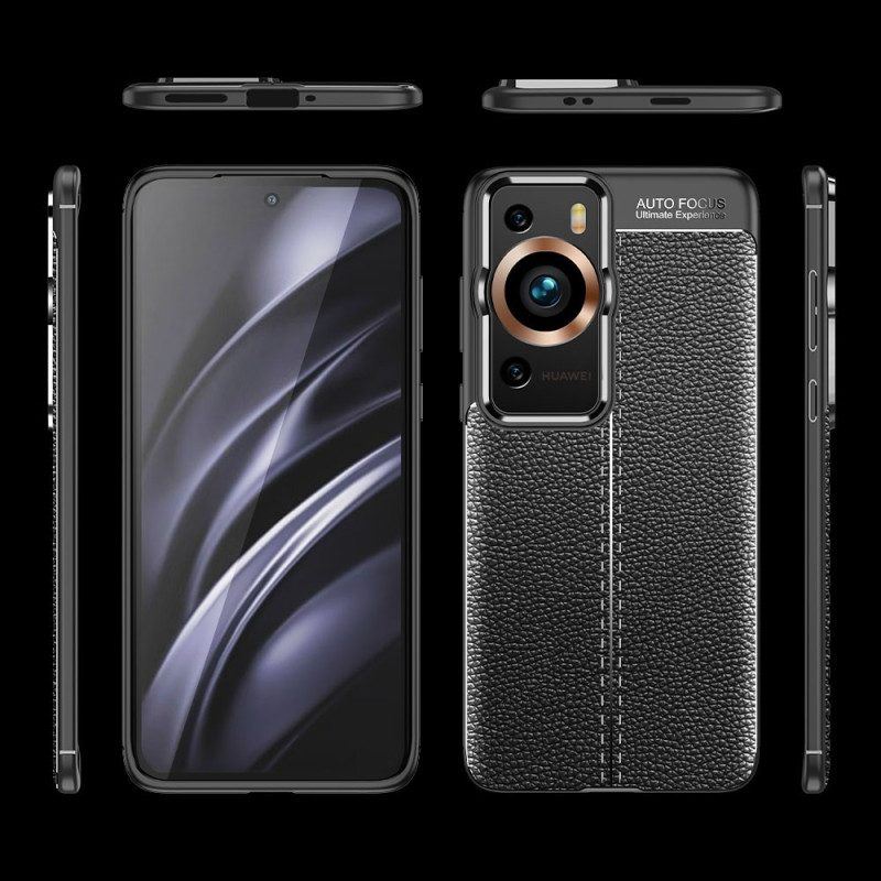 Hülle Für Huawei P60 Pro Doppellinien-litschi-ledereffekt