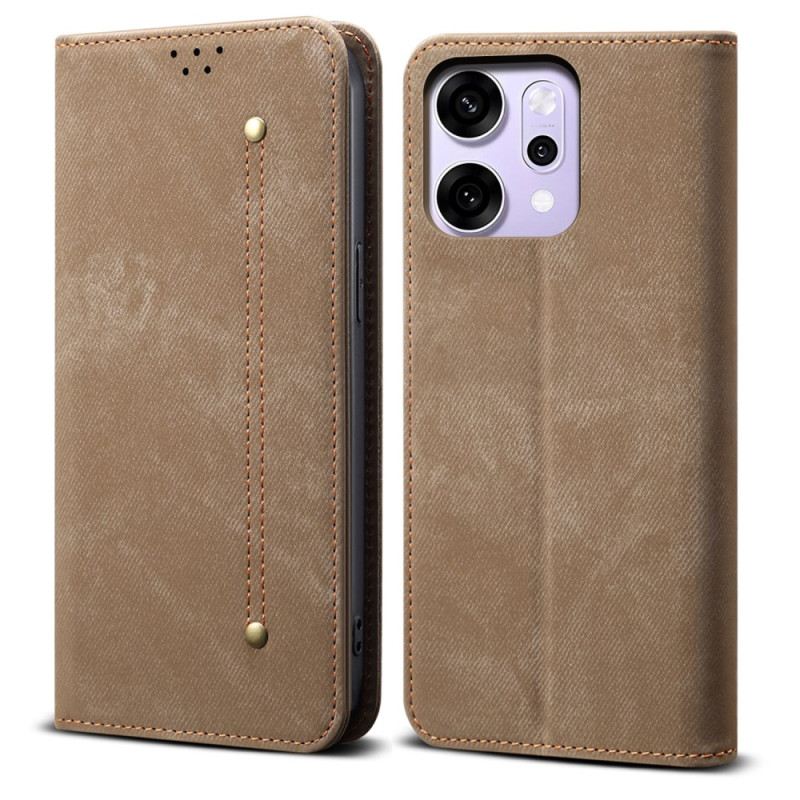 Flip Case Für Oppo Reno 14 5g Denim-stoff