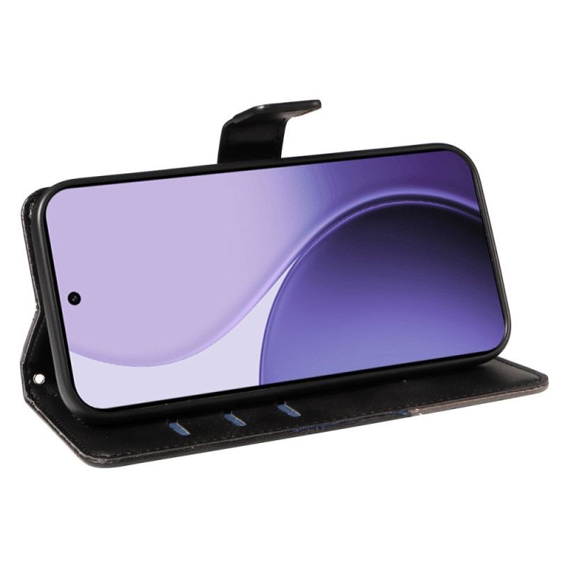 Lederhüllen Für Oppo Reno 14 5g Zweifarbige Linien