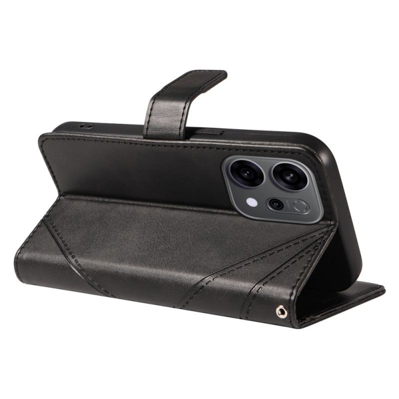 Lederhüllen Für Oppo Reno 14 5g Zweifarbige Linien