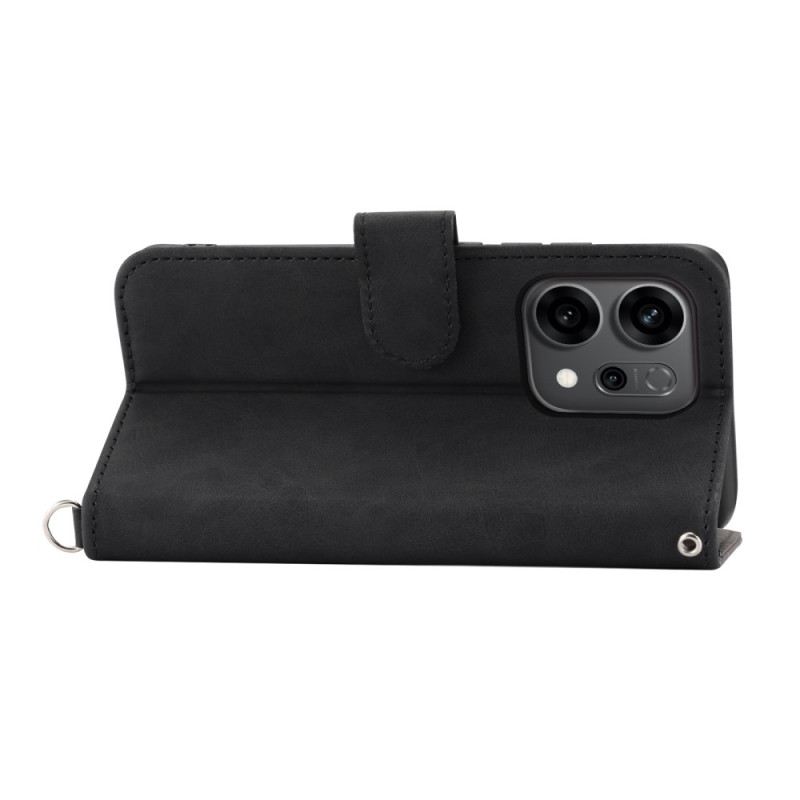 Lederhüllen Oppo Reno 14 5g Blumenmuster Und Riemen