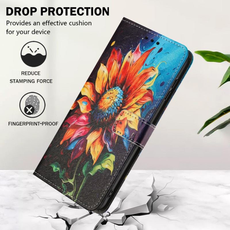 Lederhüllen Oppo Reno 14 5g Handyhülle Sonnenblumenmuster