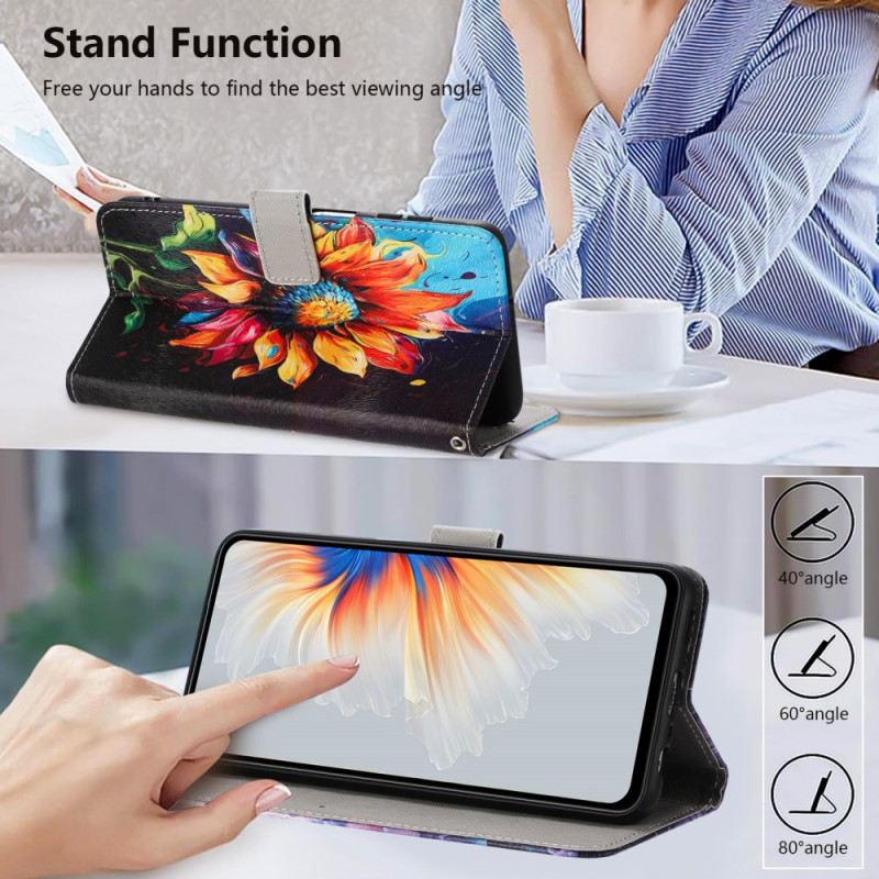 Lederhüllen Oppo Reno 14 5g Handyhülle Sonnenblumenmuster