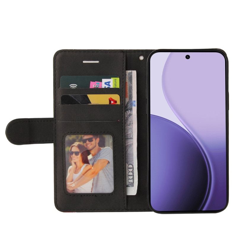 Lederhüllen Oppo Reno 14 5g Zweifarbige Wellenlinie