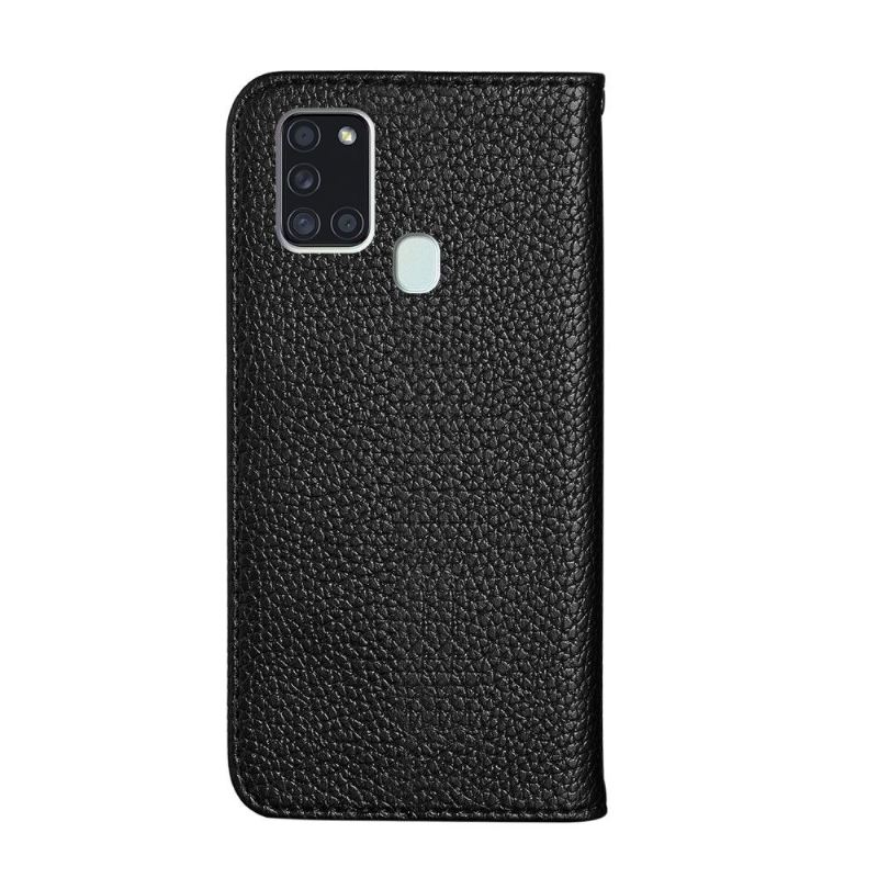Handyhülle Für Samsung Galaxy A21s Flip Case Genarbtes Kunstleder