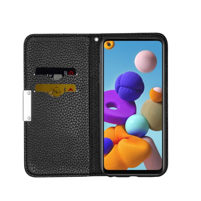 Handyhülle Für Samsung Galaxy A21s Flip Case Genarbtes Kunstleder