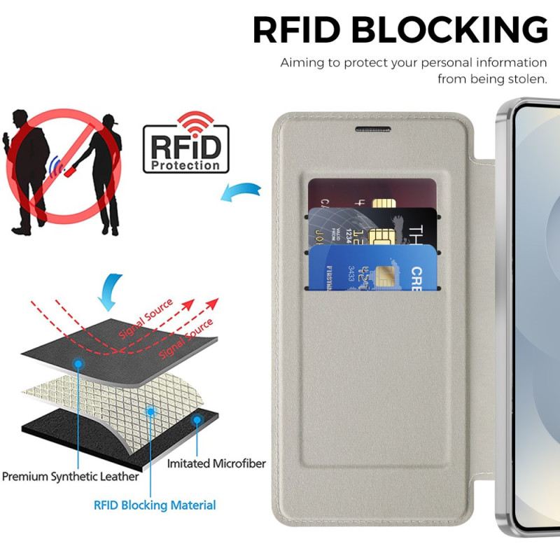 Flip Case Samsung Galaxy S26 Handyhülle Rfid-kartenhalter Und Gepolsterter Linsenschutz