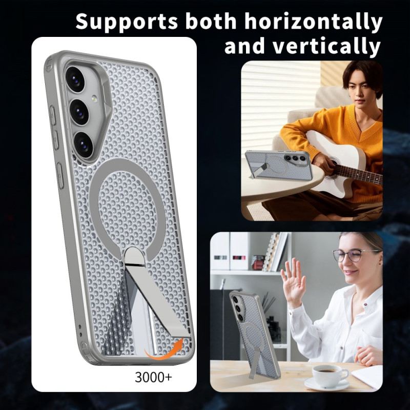 Hülle Für Samsung Galaxy S26 Magnetverschluss Mit Magnetständer Und Ständer Mit Gitterstruktur