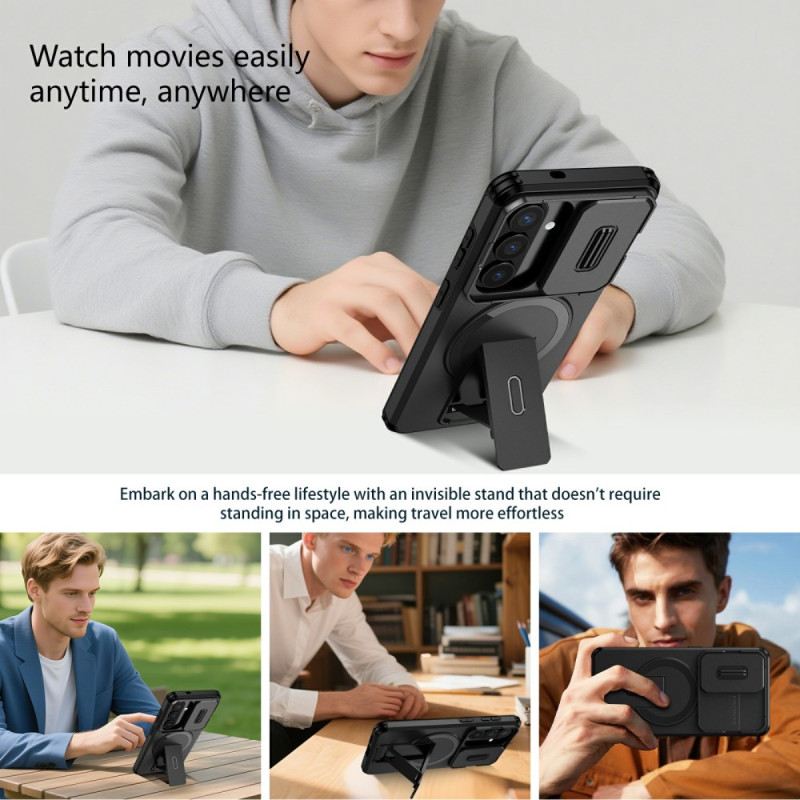 Hülle Samsung Galaxy S26 Ausziehbarer Magnetständer Und Kameraabdeckung