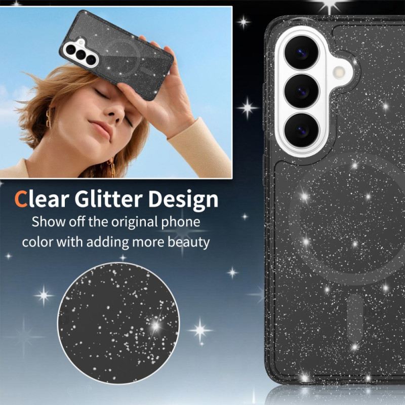 Hülle Samsung Galaxy S26 Glitzernde Magnetische Geldbörse