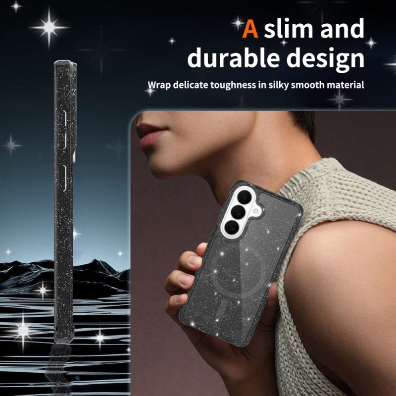 Hülle Samsung Galaxy S26 Glitzernde Magnetische Geldbörse