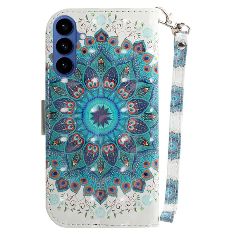 Lederhüllen Für Samsung Galaxy S26 Grünes Mandala-lanyard