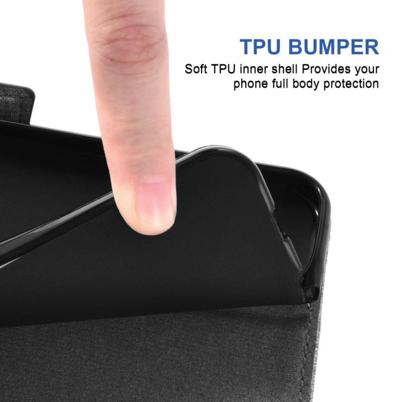 Lederhüllen Für Samsung Galaxy S26 Mit Denim-textur Und Drehbarem Kartenhalter