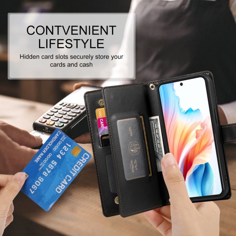 Lederhüllen Für Samsung Galaxy S26 Reißverschlusstasche Und Schulterriemen