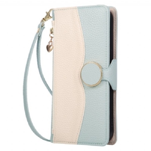 Lederhüllen Für Samsung Galaxy S26 Zweifarbige Geldbörse Mit Reißverschluss