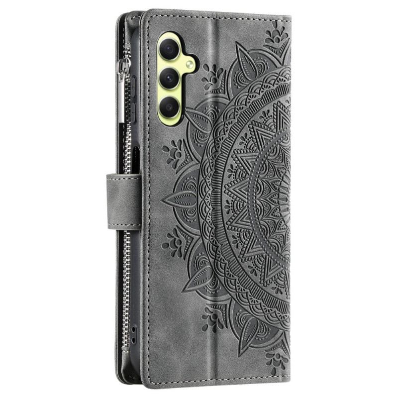 Lederhüllen Samsung Galaxy S26 Geldbörse In Mandala-wildlederoptik