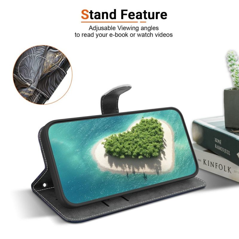 Lederhüllen Samsung Galaxy S26 Gold-schwarzer Löwe