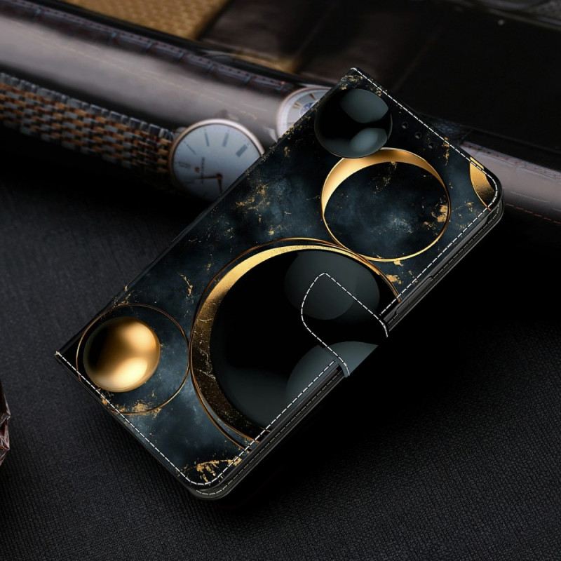 Lederhüllen Samsung Galaxy S26 Goldene Ringe