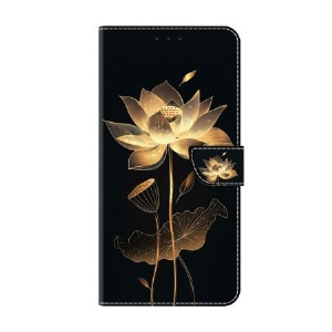 Lederhüllen Samsung Galaxy S26 Handyhülle Goldener Lotus