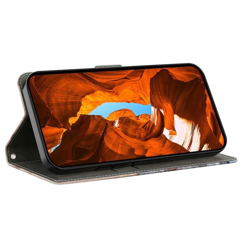 Lederhüllen Samsung Galaxy S26 Handyhülle Goldener Lotus