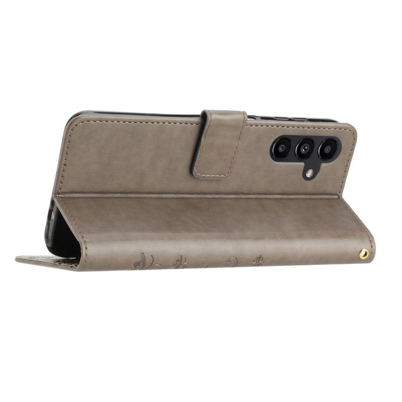 Lederhüllen Samsung Galaxy S26 Handyhülle Schmetterling Und Blumen