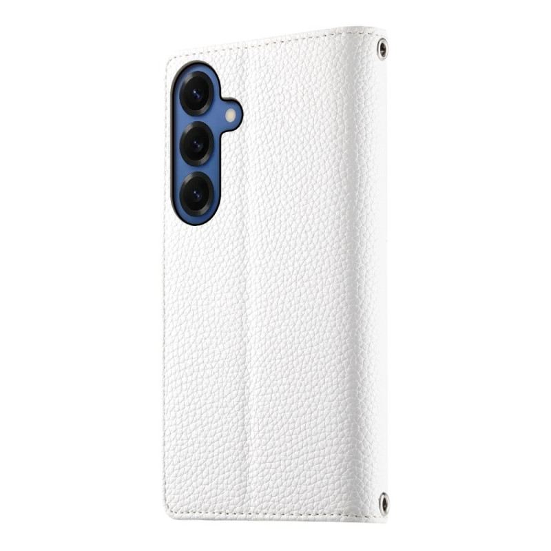 Lederhüllen Samsung Galaxy S26 Handyhülle Zweifarbige Geldbörse Mit Riemen