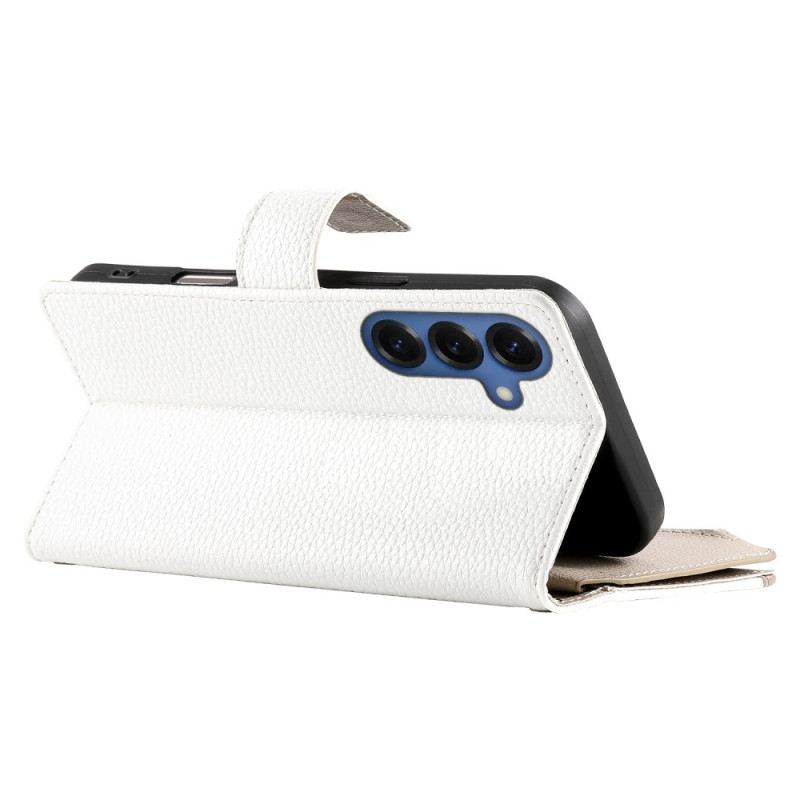 Lederhüllen Samsung Galaxy S26 Handyhülle Zweifarbige Geldbörse Mit Riemen