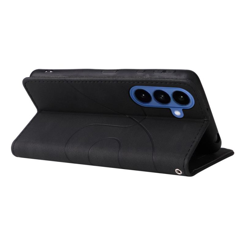 Lederhüllen Samsung Galaxy S26 Handyhülle Zweifarbiges Wellenmuster