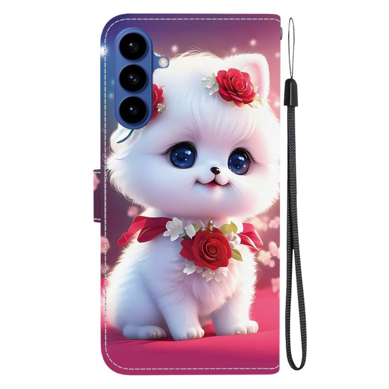 Lederhüllen Samsung Galaxy S26 Katze Und Rosen