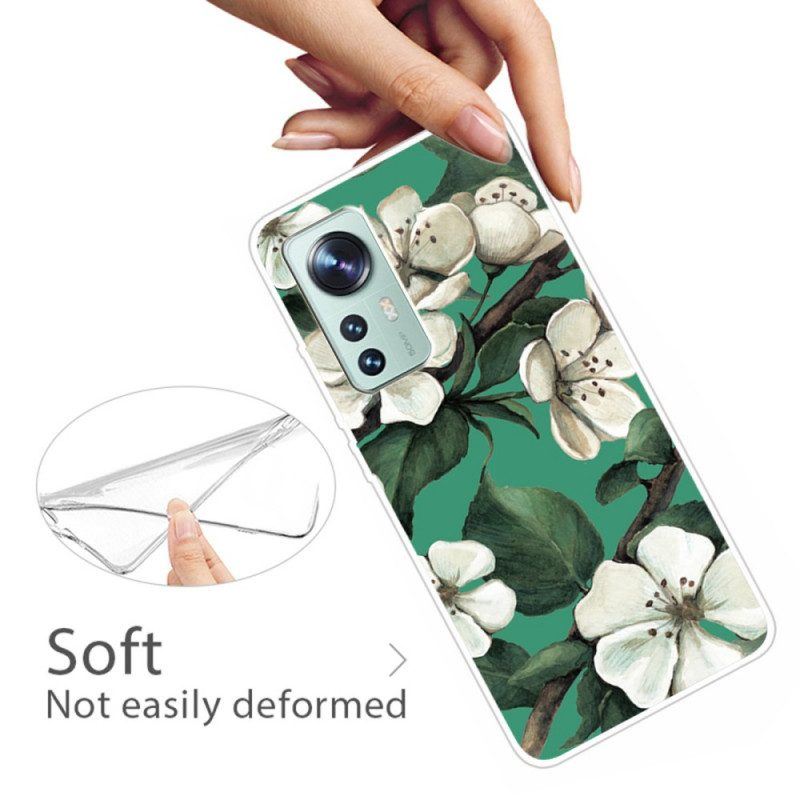 Handyhülle Für Xiaomi 12 / 12X Weiße Blumen Aus Silikon