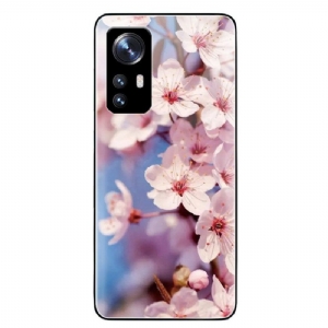 Hülle Für Xiaomi 12 / 12X Realistische Blumen Aus Gehärtetem Glas
