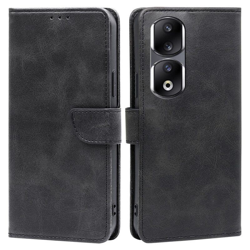 Flip Case Für Honor 90 Pro Gegerbtes Kunstleder