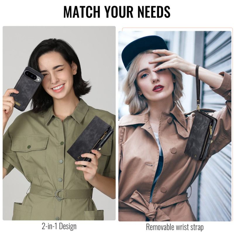 Lederhüllen Google Pixel 10 / 10 Pro Handyhülle Abnehmbare Tasche Und Handschlaufe