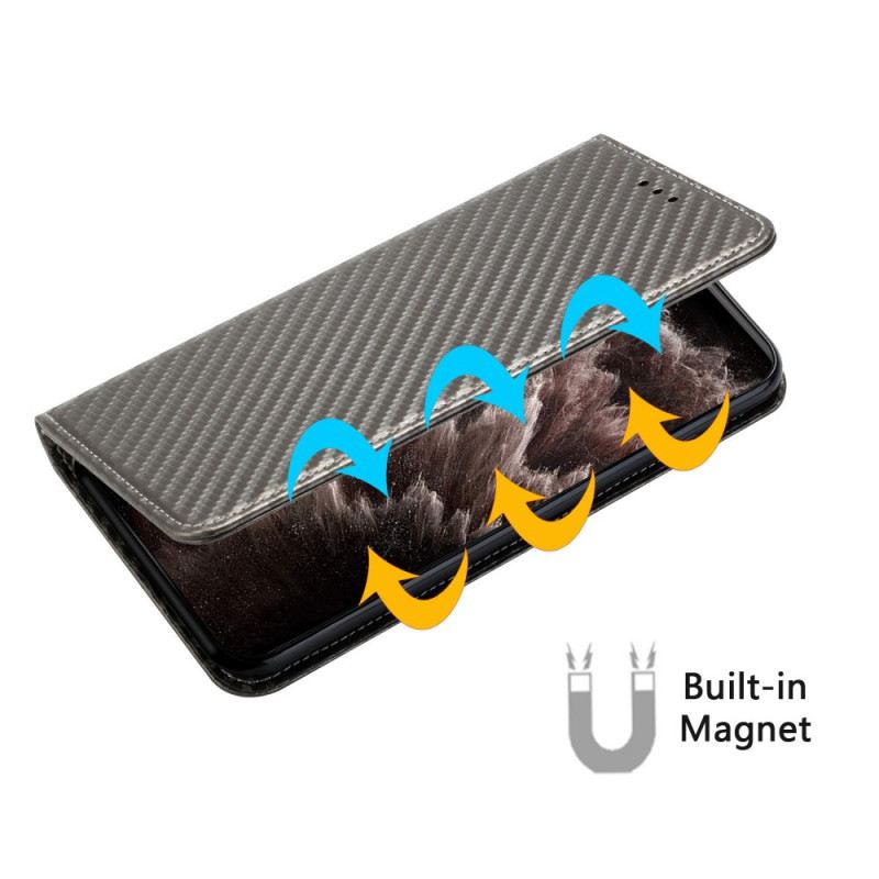 Flip Case Xiaomi Redmi Note 14 Pro 5g Carbonfaser Mit Riemen