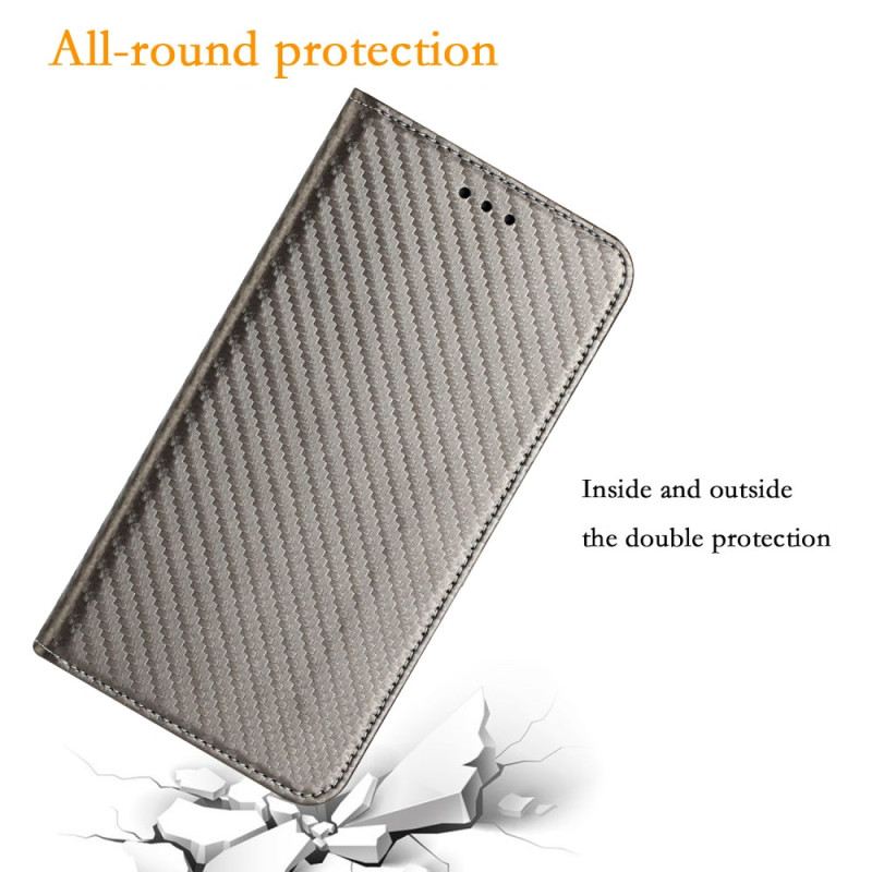 Flip Case Xiaomi Redmi Note 14 Pro 5g Carbonfaser Mit Riemen