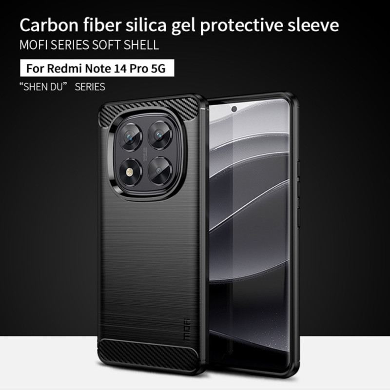 Hülle Für Xiaomi Redmi Note 14 Pro 5g Gebürstete Kohlefaser