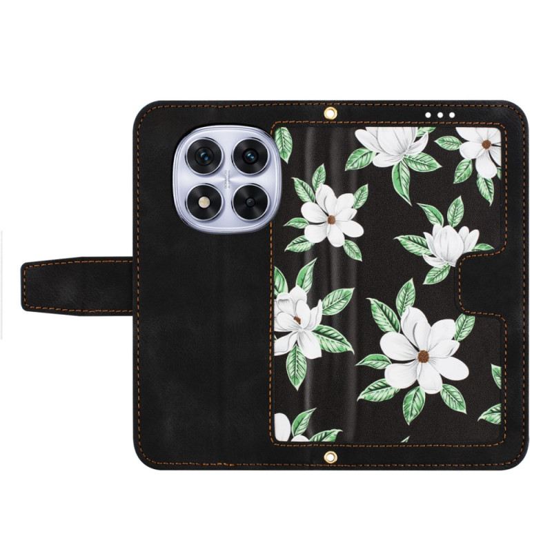 Lederhüllen Xiaomi Redmi Note 14 Pro 5g Blumenmuster Mit Riemen