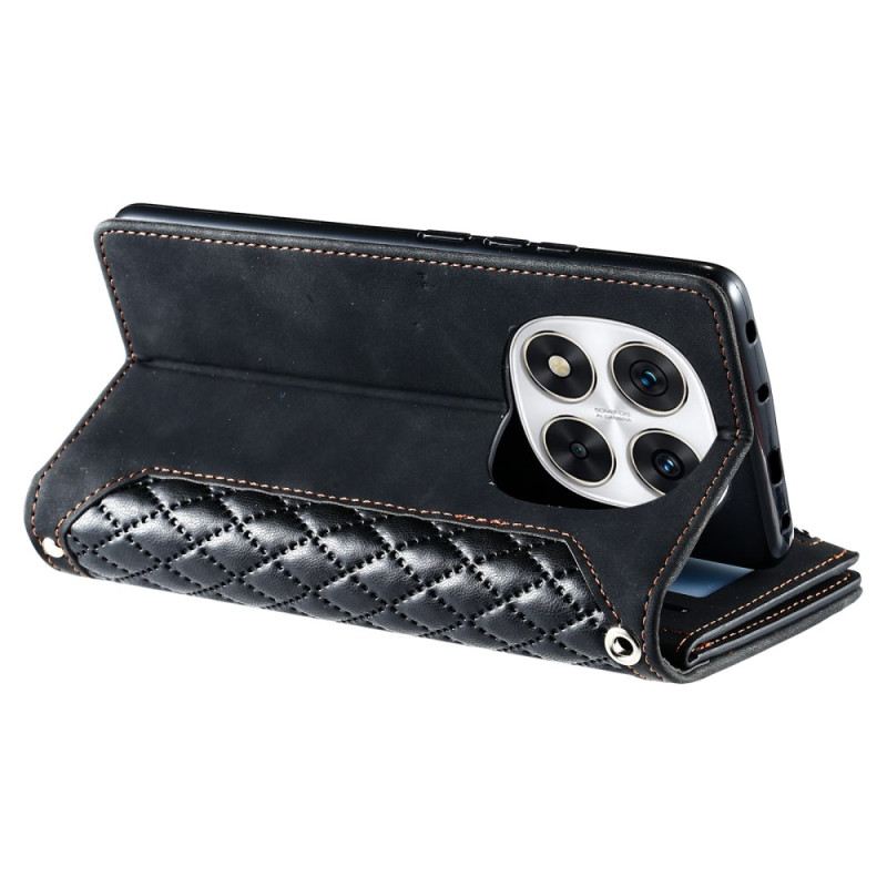 Lederhüllen Xiaomi Redmi Note 14 Pro 5g Handyhülle Gestepptes Portemonnaie