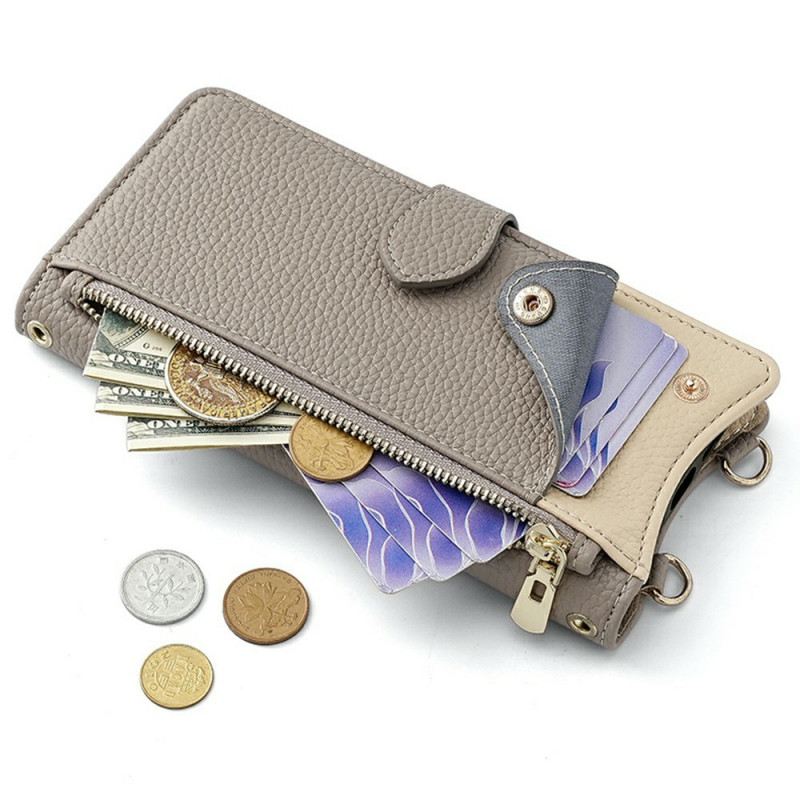 Lederhüllen Xiaomi Redmi Note 14 Pro 5g Handyhülle Portemonnaie Mit Kette