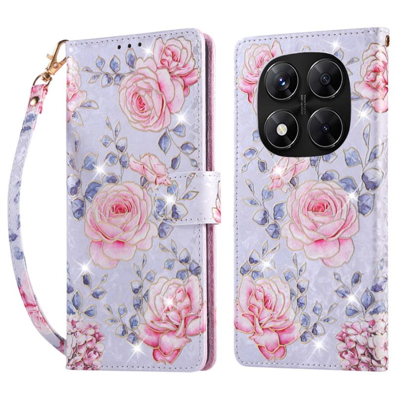 Lederhüllen Xiaomi Redmi Note 14 Pro 5g Handyhülle Rfid-blockierung Mit Blumenmuster