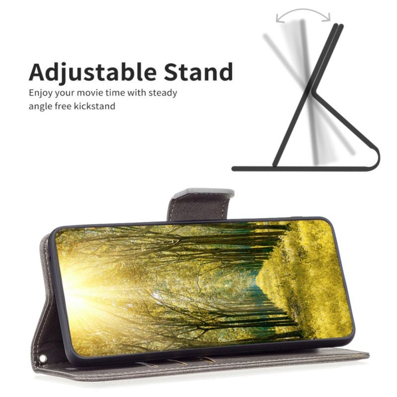 Lederhüllen Xiaomi Redmi Note 14 Pro 5g Handyhülle Schräger Riemenverschluss